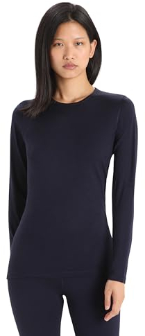 Icebreaker Merino Damen 200 Oasis Langarm Crewe Top, Größe L, Midnight Navy