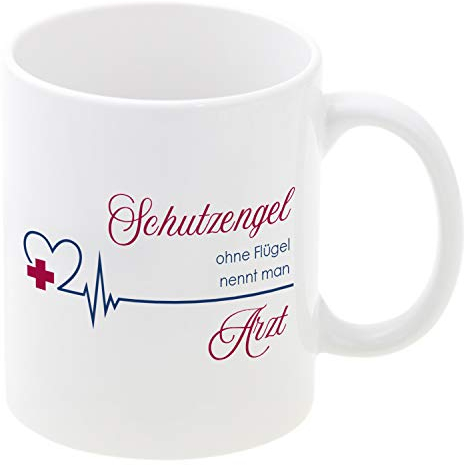Geschenke 24 Tasse Engel ohne Flügel nennt man Arzt (mit Personalisierung): Kaffeebecher Tasse mit Spruch und Name bedruckt, Tasse personalisiert - persönliche Geschenkidee für Ärzte und Mediziner