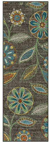 Maples Rugs Reggie Läufer mit Blumenmuster, rutschfest, waschbar, für Flur, Eingangsteppich, 40 x 15 cm, Mehrfarbig