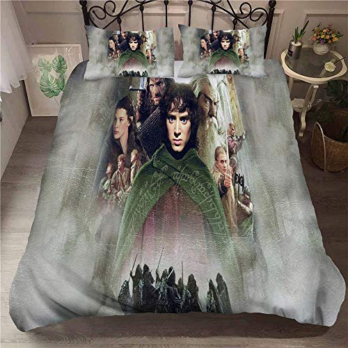 Bettwäscheset Herr Der Ringe Drucken Bettbezug Und Kissenbezüge 50x75cm 2/3 Stück Fashion Home Bedding (135 x 200 cm,Stil 04)
