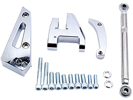 GSKMOTOR Kleiner Block Chevy mit kurzer Wasserpumpe, Chrom, Lichtmaschinen-Halterungs-Kit SBC SWP