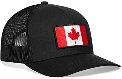 Haka Country Flags Trucker Hut für Herren & Damen, Baseballmütze verstellbar Snapback Golf Hut Schwarz, Kanada, Einheitsgröße