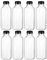 Kisangel 8Pcs Plastic Juice Bottles 500ml Reusable Clear Beverage Bottles with Black Tamper Evident Caps Lid for Milk Drinking Water Syrup Smoothie Dispenser