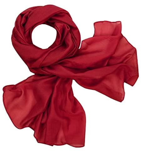 Tuopuda Schal Damen, Stola Sonnenschutz, Halstuch Seidenschals für Abendkleid hochzeit Sandstrand, Tuch aus Baumwolle und Leinen, Geschenk Frauen Seidentuch Einfarbigen 180 * 80CM, Weinrot