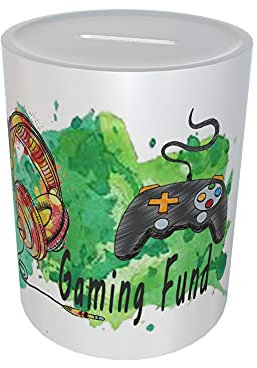 Gaming Savings Fund Ceramic Piggy Bank Money Box Gift