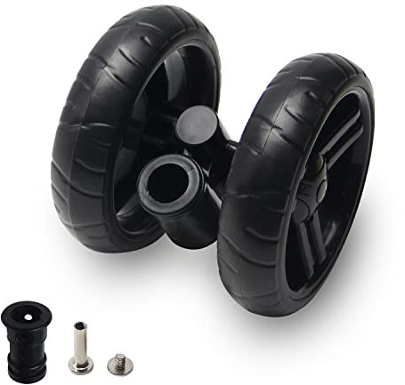 Yinpecly 1 x Kinderwagenrad-Set, 13,5 cm, multidirektionale Lenkrolle, schwarz, kompatibel mit Kinderwagen und Kinderfahrrädern
