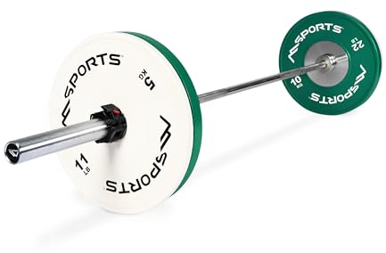 OLYMPIA SET PROFESSIONAL STUDIO - Olympia Hantelstange mit Verschluss + Gewichtsscheiben auswählbar - Olympia Hantelscheiben (Olympia Stange inkl. Verschlüsse + 30 kg)