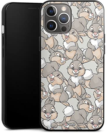 Slim Case extra dünn kompatibel mit Apple iPhone 12 Pro Max Silikon Handyhülle schwarz Hülle Disney Klopfer Bambi