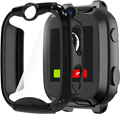 1 Stück Hülle Für XPLORA XGO 2 Uhr, 360 Grad Rundumschutz mit Displayschutz Hard PC Panzerglas Glas Robust Bumper Kratzfest Stoßfest Sports Gehäuse für Xgo2 Kinder Jungen Mädchen, Schwarz