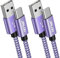 JALIXI Cable USB C 1M 2Pack, Cabo Cargador USB a USB C Carga Rapida Nylon Trenzado para iPhone 16/15, Samsung Galaxy A55 A54 A53 A35 A34 A25 A23 A15 A14 A13 A12, S24 S23 S22 S21 S10, Morado