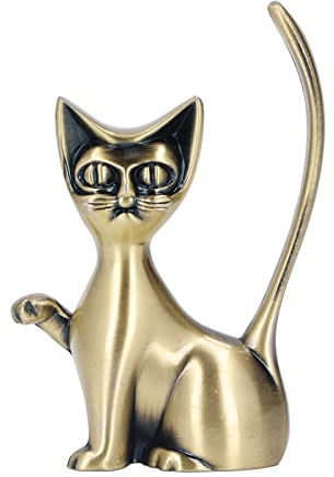Pssopp Ringhalter Katze Schmuckhalter Ringhalter aus Zinklegierung Schmuckhalter für Ringe, Ohrringen, Armbänder, Ketten, Uhren
