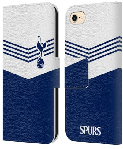 Head Case Designs Officially Licensed Tottenham Hotspur F.C. 1978 Stripes Badge Leather Wallet Case Compatible With Apple iPhone 7/8 / SE 2020 & 2022