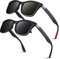 LINVO Polarised Sunglasses for Men and Women,Retro Dark Shades 100% UV Protection for Driving Fishing Running