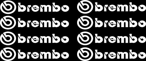 Adesivo per pinza del freno, adatto per Brembo, 8 pezzi, resistente al calore, per tuning, per auto JDM, adatto per tutti i veicoli (bianco)