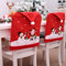 Windskids 6er Set Weihnachten Stuhlhussen Weihnachtsmann Elch Esstisch Weihnachtsmütze Rot & Weiß mit Pom Poms Stuhlhussen Dekorieren Weihnachtsbankett Restaurantküche Weihnachtsfeiern und Feiern