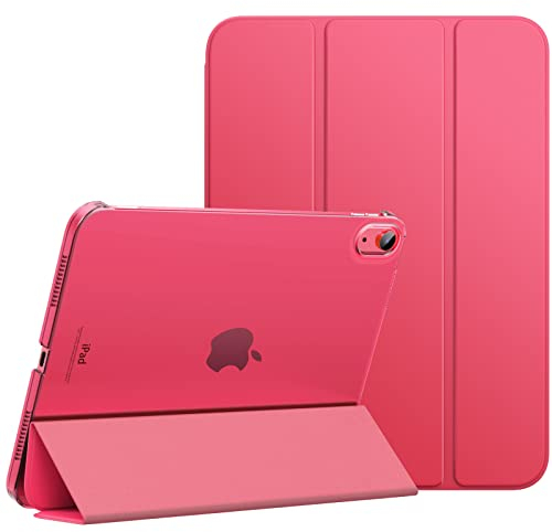 MoKo Hülle für iPad (A16) 11. Generation 11 Zoll 2025, iPad 10. Generation 10,9 Zoll 2022, Schlanke Stand Schutzhülle mit Hart PC Transparent Rückseite, Wassermelone Rot