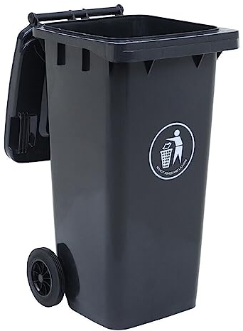 Panana Blue/Green/Black Wheelie Bin,Garden Outdoor Bin Large 240L Waste Disposal Dustins with Rubber Wheels for Commercial,Flats,Garage,Warehouse,Industrial(Black)