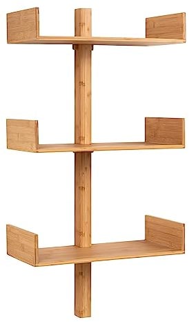 House Nordic Regal Villa Bambus Natur 50x102 cm Wandregal Holz 3 Ablagen
