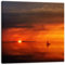 GP TONER Leinwandbild Wanddekoration Modern Kunstdruck quadratisch Leinwanddruck Natur Sonnenuntergang Schiff 80x80 cm Leinwandbild Modern Kunstdruck Wandbilder
