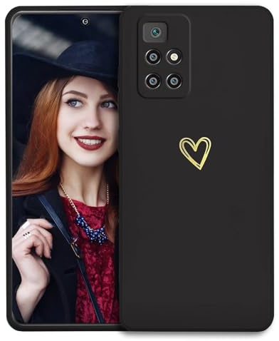 POUHYE Handyhülle für Xiaomi Redmi 10 4G/Redmi 10 2022 Hülle, Soft Silikon Case, Kameraschutz und Bildschirmschutz, Ultra Dünn Stoßfest Schutzhülle für Xiaomi Redmi 10 4G/Redmi 10 2022 Schwarz
