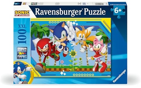 Ravensburger Kinderpuzzle 12001134 - Nichts kann Sonic aufhalten - 100 Teile XXL Sonic Puzzle für Kinder ab 6 Jahren