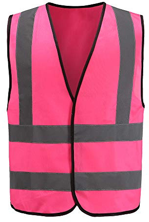 AYKRM Gilet De Signalisation Gilet De SéCurité Haute Visibilité Gilet Rose - Unisexe