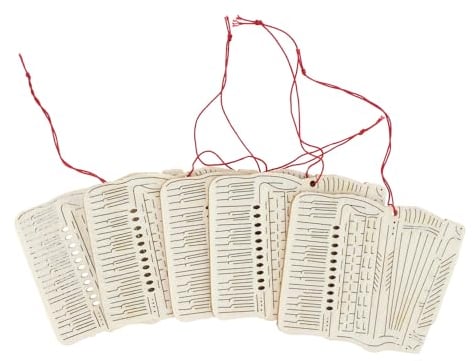 Musikboutique Anhänger aus Pappelholz als Instrumente oder Noten, 5er-Packung (Akkordeon)