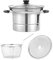 Generic Deep Frying Pot with Stainless Steel Fryer Basket Multifunction Cooking Tools Soup Pot Pan Deep Fryer Cooking Pot for Camping, without handle