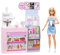 Barbie Naschcafé Spielset mit Blonder Barista-Puppe und über 12 Zubehörteilen, darunter Kaffeemaschine/Smoothie-Maker, Lebensmittel und Tassen, HXN94