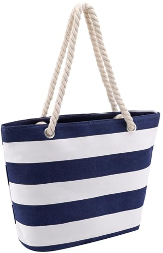 Utensilsto Große Strandtasche Damen mit Reißverschluss, Badetasche Wasserdicht Strandtasche Groß Schwimmbad Tasche, Familie Beach Tote Bag für Strand Pool Reisen (blau)