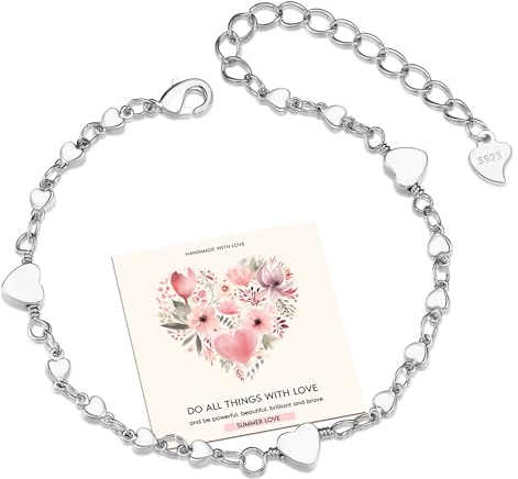 EXGOX Damen Armband Herz 925 Sterling Silber Armband Damen Gold Armband für Frauen Charm Armband Silber Armband Damen Mädchen Modeschmuck für Frauen und Mädchen Geschenke