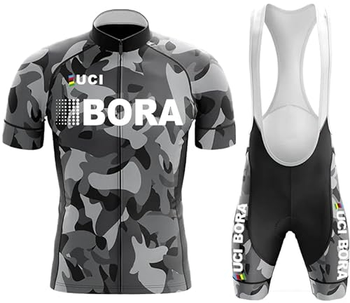 Fenovel Radbekleidung,Fahrradbekleidung,Effektives Feuchtigkeitsableitendes Und Schnell Trocknendes Fahrradtrikot,Fahrrad Anzüge Für Herren (CamouflageGrey, XXL)