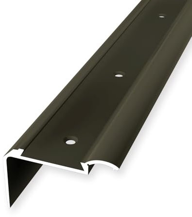 Treppenkantenprofil 33 x 51.5 x 2500 mm Winkelprofil Aluminium Glatt Versenkt Gebohrt Bronze Einfasshöhe 2-5 mm Küberit