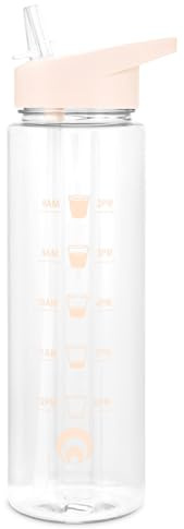 Restore Triton Straw Sipper, Water Bottles With Straw, Race Flip Top Tracker Bottle, Leak Proof BPA Free Integrated Carry Hook On Lid Design (Taupe, 700ml)