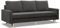 Mebligo - Sofa Mit Schlaffunktion und Bettkasten Blank, 3 Sitzer 212 cm Breit, Schlafsofa Mit Bonellfederkern im Sitz, Ausziehbares Couch auf Holzfüßen, Wohnzimmer - Grau