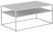 FineBuy Couchtisch 100x60x45 cm Metall Wohnzimmertisch Industrial Weiß, Sofatisch Stahl mit Stauraum, Loungetisch mit Ablagefach, Kaffeetisch Beistelltisch Eckig