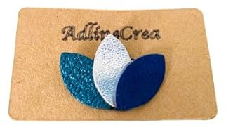 Broches en cuir véritable (bleu/bleu marine)