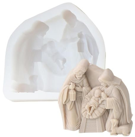 Stampo per presepe,Stampi per presepe in silicone,Stampi in gesso per fusione - Stampo per realizzare candele per decorazioni domestiche, stampi per colata in gesso, stampi per cemento multifunzionali