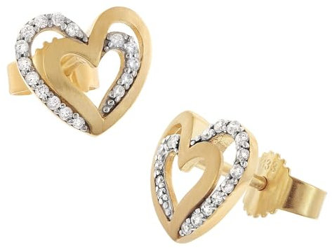 GLIZZ Damen-Ohrringe Gold 333/8K Zirkonia Ohrstecker zauberhafter Ohrschmuck für Frauen, wunderschönes Accessoire und edle Geschenkidee GL8841