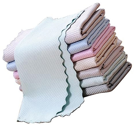 GRIRIW 10 Stück Mikrofaser Reinigungstücher Multifunktionale Staubtücher Schnelltrocknend Ultraleicht Kratzfest Ideal Für Haushalt Und Küche Perfekt Zum Putzen Und Geschirr
