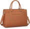 RAINSMORE Shopper Damen Groß Laptop Handtasche Damen 15.6 Zol PU Leder Arbeitstasche Lehrertasche Wasserdicht Laptoptasche mit Geldbörse für Business Büro Schule Braun