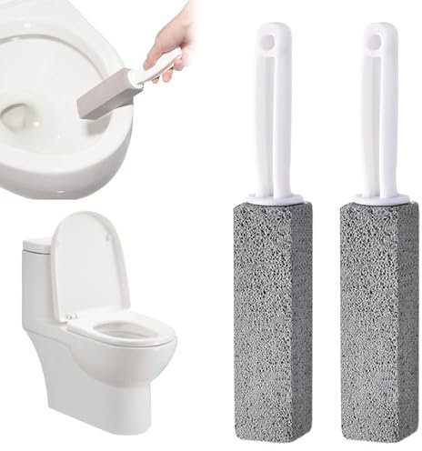 Lot de 2 blocs de nettoyage pour toilettes, pierre ponce pour toilettes, pierre ponce avec poignée, pierre ponce, pierre de nettoyage pour toilettes, pierre ponce, pour brosses, WC, cuisine, barbecue