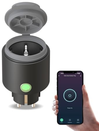 Calex Outdoor Smart Plug, WLAN Bluetooth Steckdose für Außen, IP44 wetterfest, 3680W, Calex App Steuerung