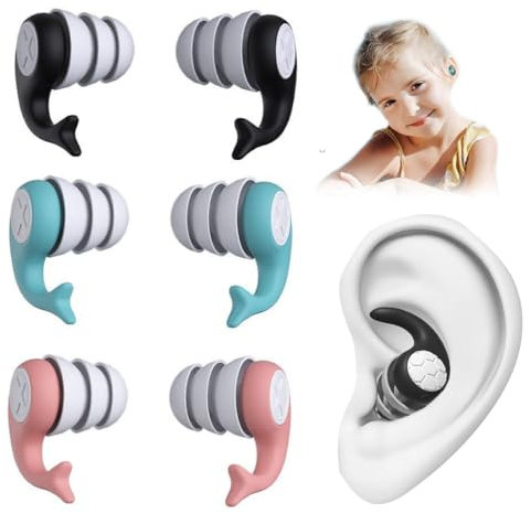 NHQZ Tappi per Le Orecchie da Nuoto Adulti,3 Paia Tappi Orecchie Piscina Riutilizzabili Impermeabili Professionali in Silicone,Copri Orecchie per Doccia,per Nuoto,Doccia,Surf e Altri Sport Acquatici