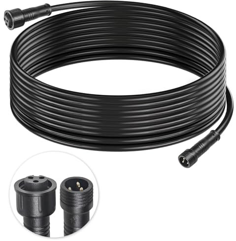 Connettore impermeabile a 3 pin, cavo di prolunga rapido IP68 maschio e femmina da 22 AWG, 6 metri, per auto, camion, barca, strisce luminose a LED (1 striscia nera)