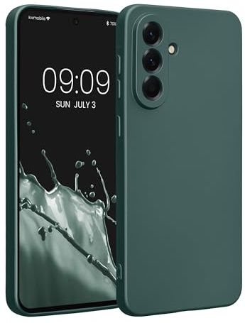 kwmobile Handyhülle für Samsung Galaxy A56 5G Hülle - weiche Silikon Case metallisch schimmernd - Schutzhülle Cover - Metallic Petrol