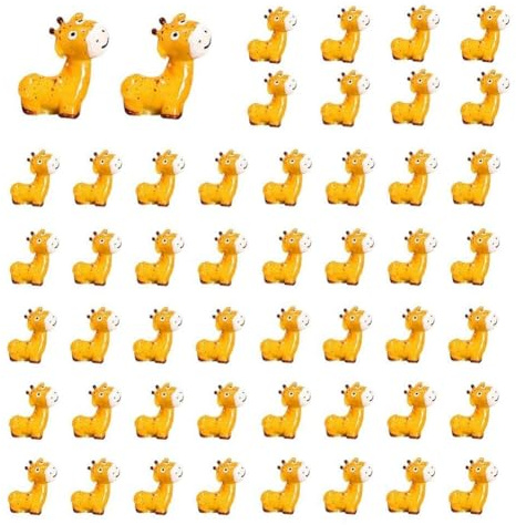 GIWFBQTR 50PCS Mini Jungle Animals Figurines Resin Tiny Animal Miniatures Wild Animal Miniature Garden Accessories,C
