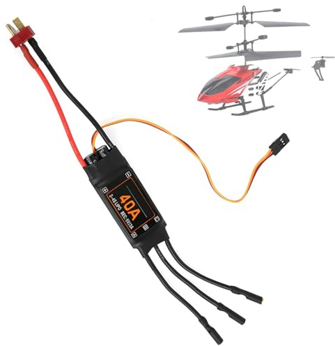 Saluaqui 40A Bürstenloser ESC -Speed -Controller für RC Drohne und Hubschrauber Schwarze FPV Teile mit Sicherheitsschutz und Programmkompatibilität (Black)