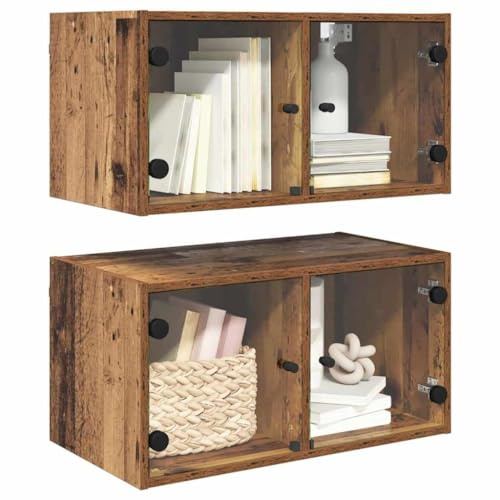 vidaXL Wandschränke 2 STK. 68 x 37 x 35 cm Holzwerkstoff Altholz