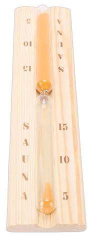 Yechiry Sauna-Sanduhr, 15 Minuten, Hitzebeständige Sanduhr mit 360-Grad-Basis, Wandmontierte Drehbare Holz-Sauna-Sanduhr, Sanduhr für Spa, Fitnessstudio